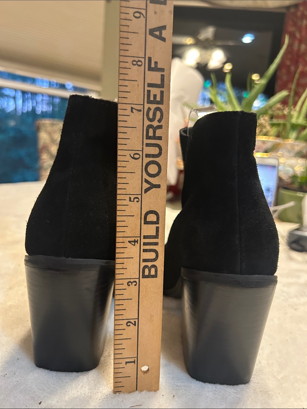 Women's Black Suede Pointed Ankle Booties - Classic Chic - Picture 4 of 6